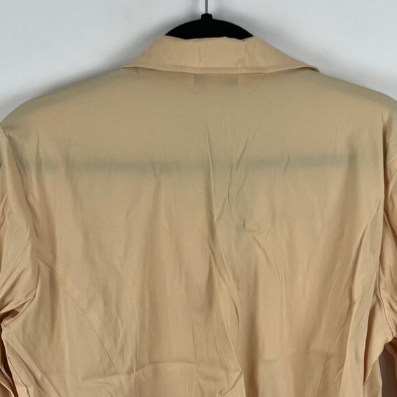 Conrad C Top Blouse Size 12 Beige Floral Long Sleeve Collared Button Down - Picture 7 of 9